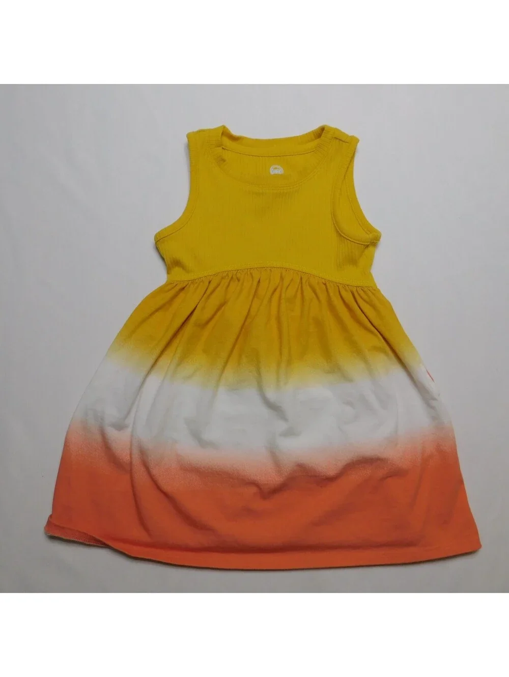 Wonder Nation 3T Girl Dress Yellow White Orange Ombre Candy Corn Ribbed Summer